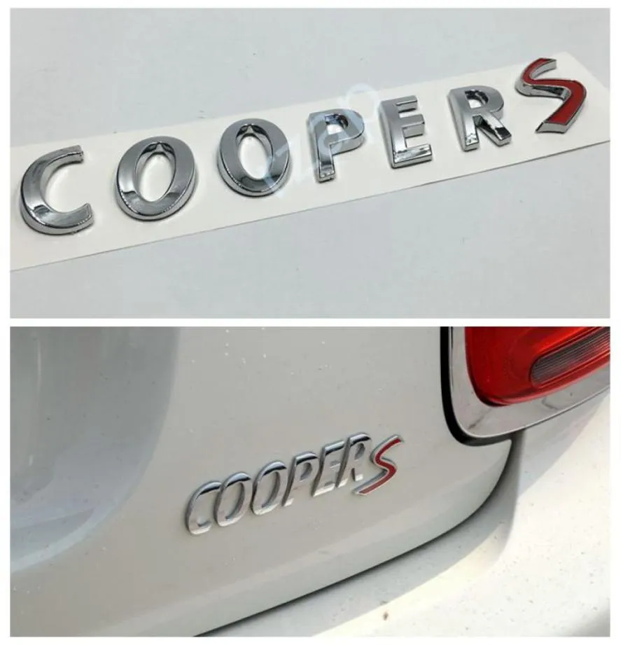 Coopers Cooper S Badge Emblem Letters Letters Naklejka do mini bagażnika pokrywki tylnej tylnej części bagażnika 2083753