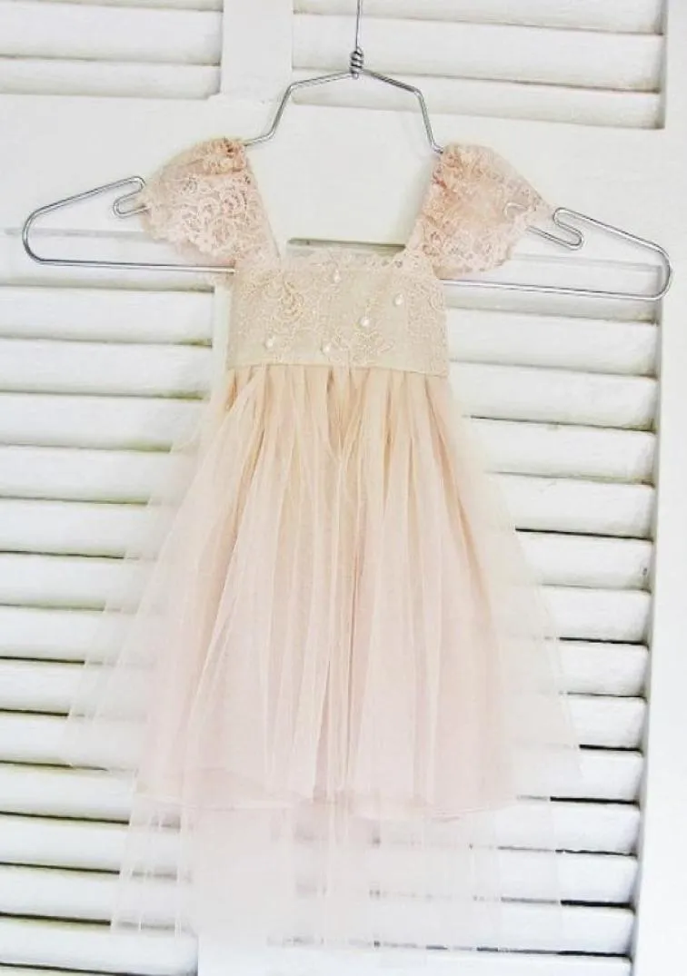 RUE DEL SOL blozen bloemenmeisje jurk Franse kant en zijden tule jurk voor baby meisje blozen prinses jurk blozen tutu3387173