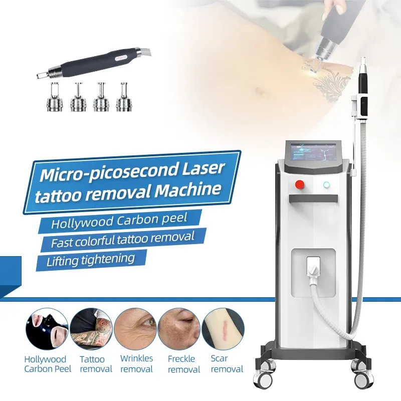 2024 Trending Micro-Picosecond Laser Tattoo Borttagning Ögonbryn Pigment Tvätt 4 Våglängd Hudrengöring Kolskal Whitening Instrument