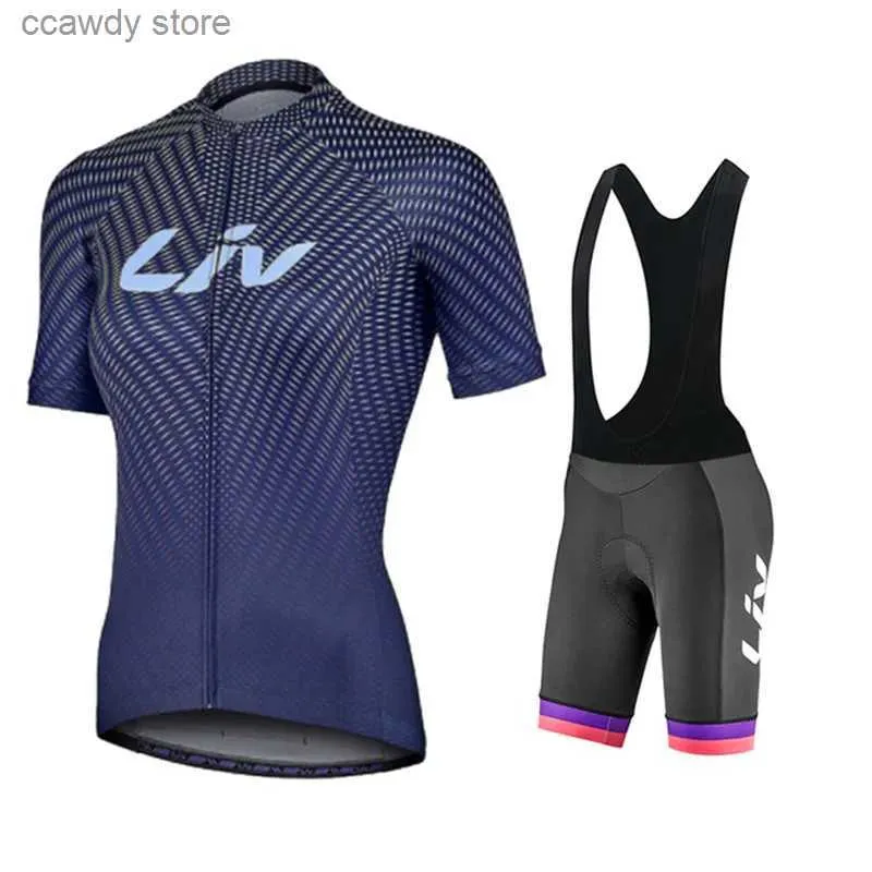 Männer Trainingsanzüge Radfahren Jersey Sets 2023 LIV Frau Set Kleidung Sommer Mädchen Bike Shirts Anzug Fahrrad Bib Shorts MTB Weibliche ciclismo MaillotH24122