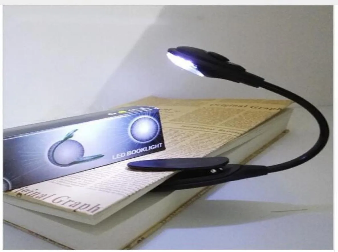 LED Book Light Mini Clipon Flexible Bright LED -lampor Ljusbokslästa för resor sovrum böcker läsare julklappar2852269