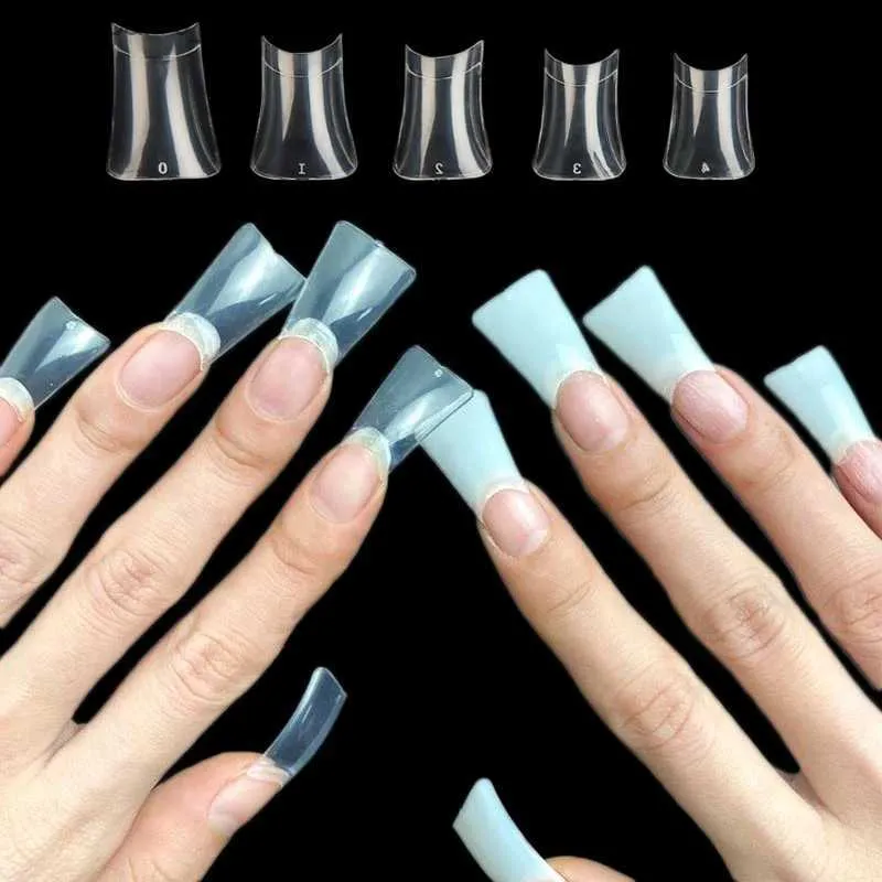 False Nails 500pcs Bagged Acrylic Half Cover Duch False Nails Tips 가짜 네일 UV 젤 건물 확장 메인 신호 도구 공급 Q240122