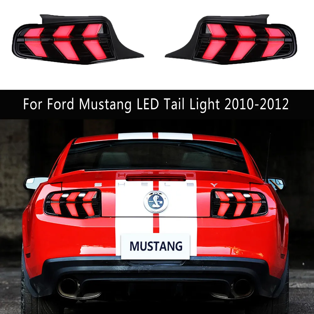 Conjunto de luz traseira de estilo de carro para Ford Mustang LED luz traseira 10-12 Freio reverso estacionamento luzes de corrida peças de automóvel sinal de curva streamer
