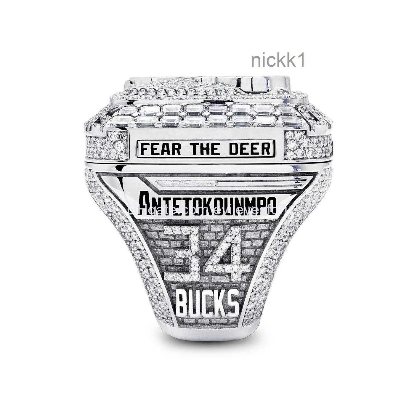 Cluster-Ringe Großhandel 2021 Championship Ring Bucks Modegeschenke von Fans und Freunden Ledertaschenteile Zubehör Drop-Lieferung Dhilh Z9ZR