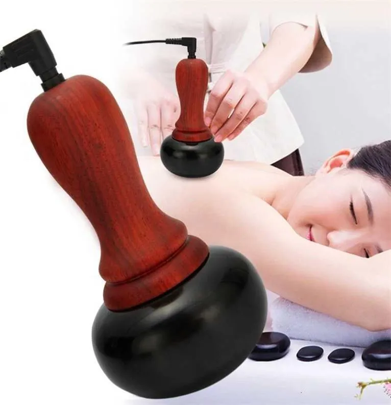 Steen Elektrische Gua Sha Massager Natuurlijke Naald Guasha Schrapen Nek Gezichtsmassage Relax Spieren Huid Lift Zorg Spa4390049