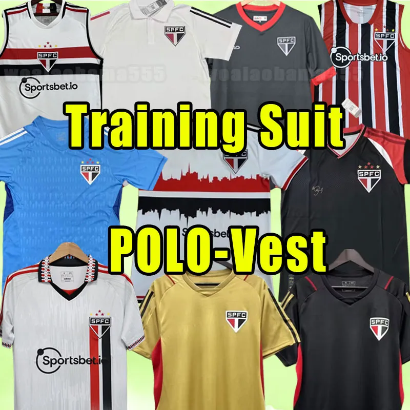 23/24 Sao Paulo Soccer Jerseys 2023 2024 DANI ALVES hommes femmes uniformes Luciano Igor Gomes Pablo camisa football chemise haut gardien polo gilet costumes d'entraînement