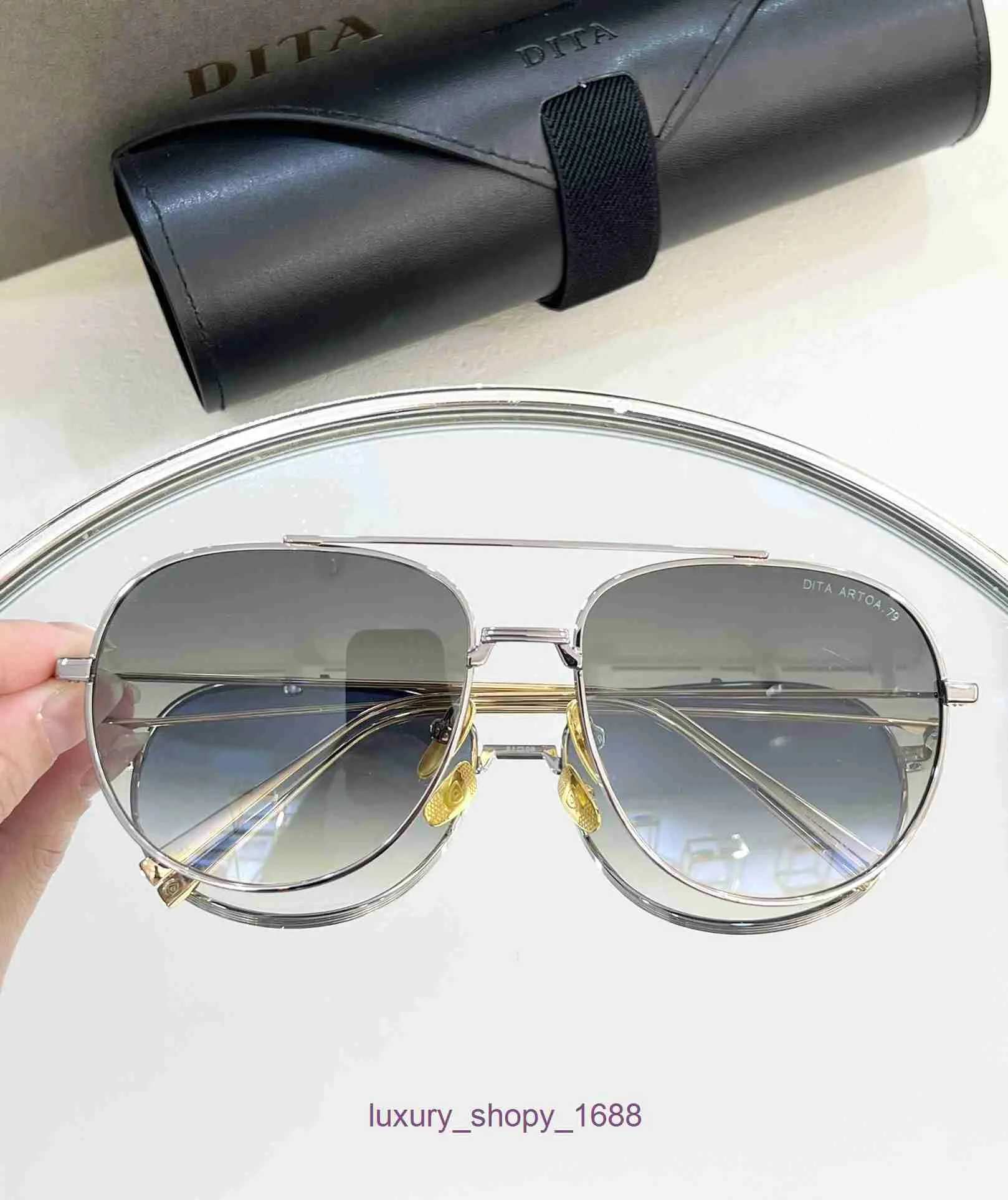 Дизайнерские модные солнцезащитные очки для женщин и мужчин, интернет-магазин DITA Солнцезащитные очки высшего качества серии ARTOA-79 в металлическом поле МОДЕЛЬ:DTS161 В оригинальной коробке X8KF
