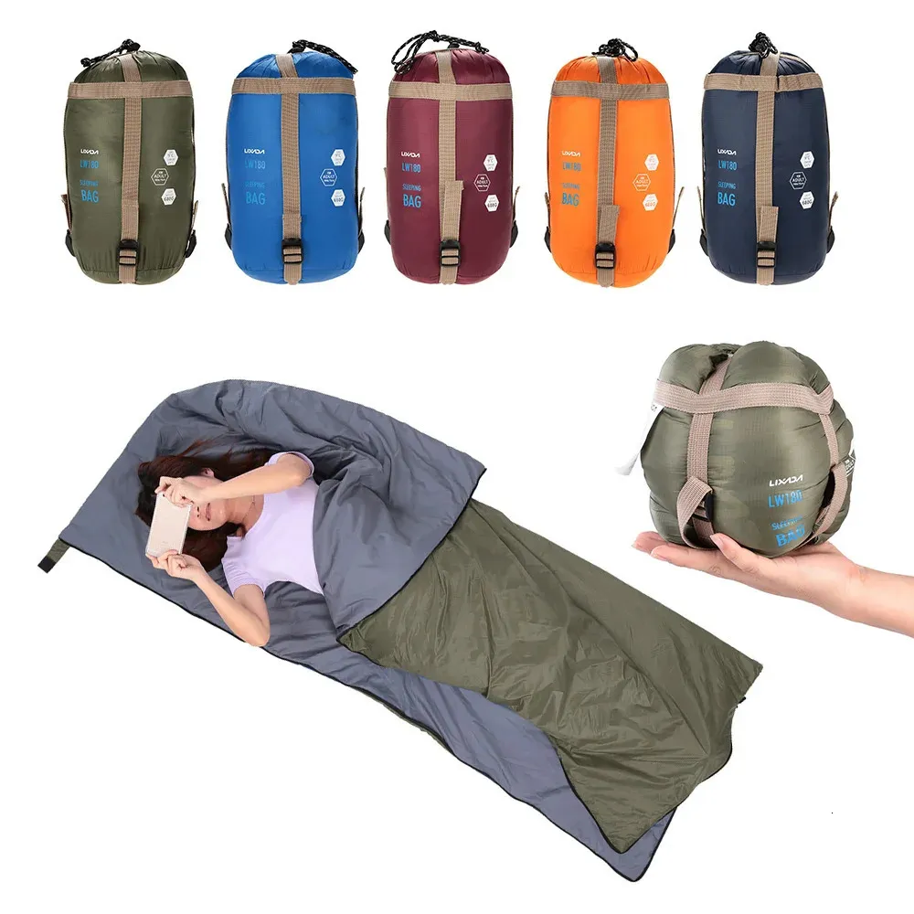 LIXADA 190 * 75cm Outdoor Envelope Sleeping Bag Camping Travel Hiking Ultra-light Sleeping Bag Travel Bag Hiking LW180 680g 240119