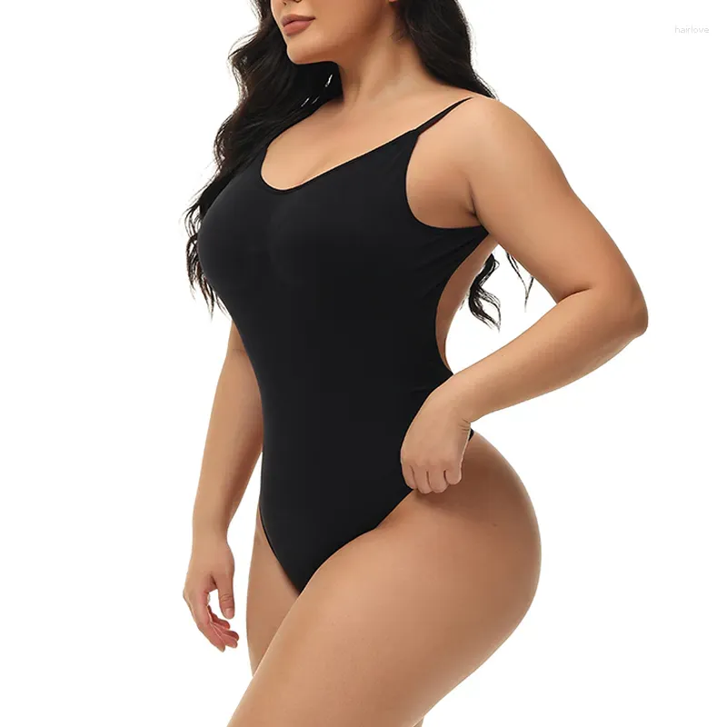 Mulheres Shapers Low Back Bodysuit para Mulheres Barriga Controle Shapewear Sem Costura Escultura Corpo Shaper Thong Tank Top Backless Underwear