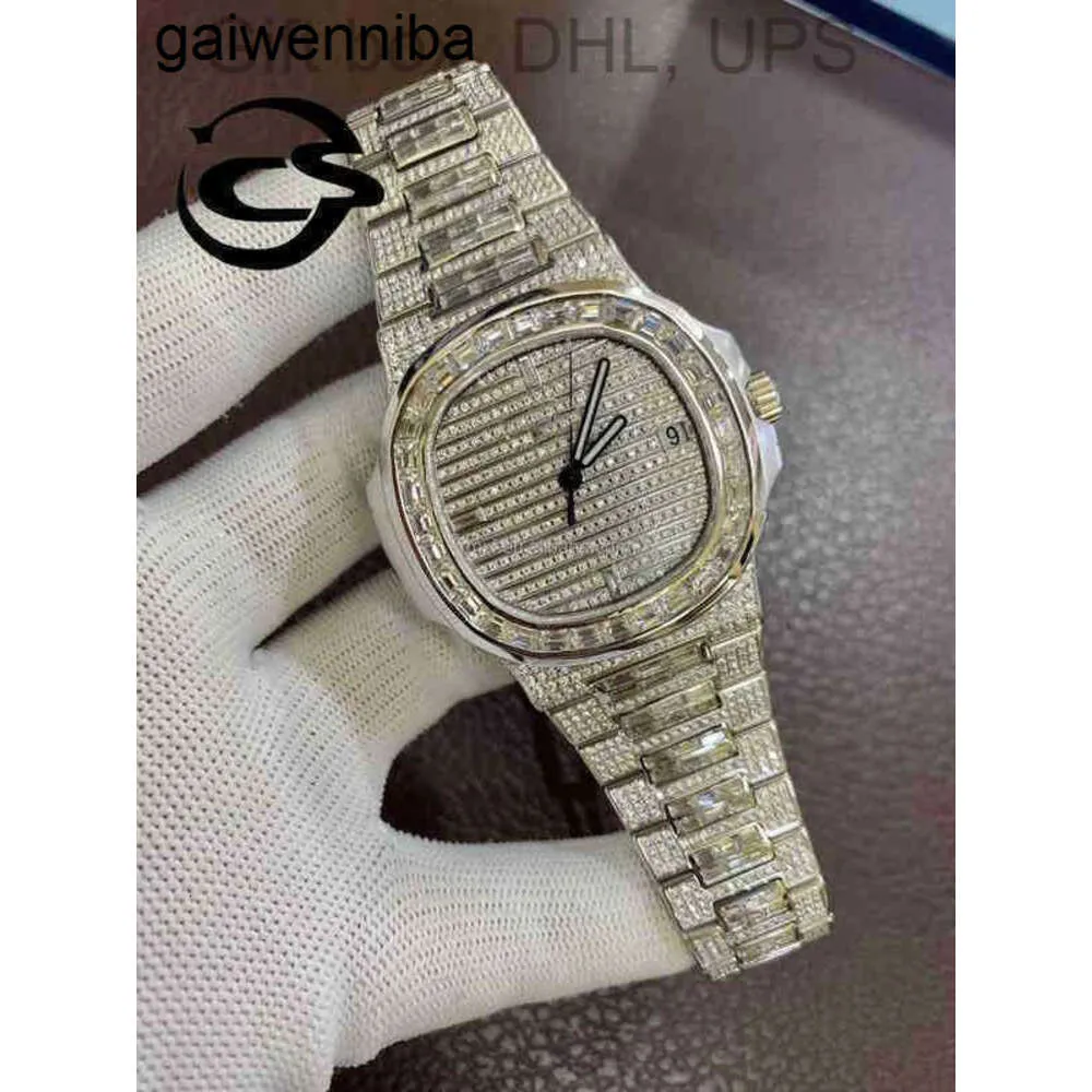 PP Zircon Private Watch Top Luxury Customized Out Lab Crystal Oem Men Women Iced Ice Cube Arabian Skeleton Vvs Moissanite Diamond 6GD9