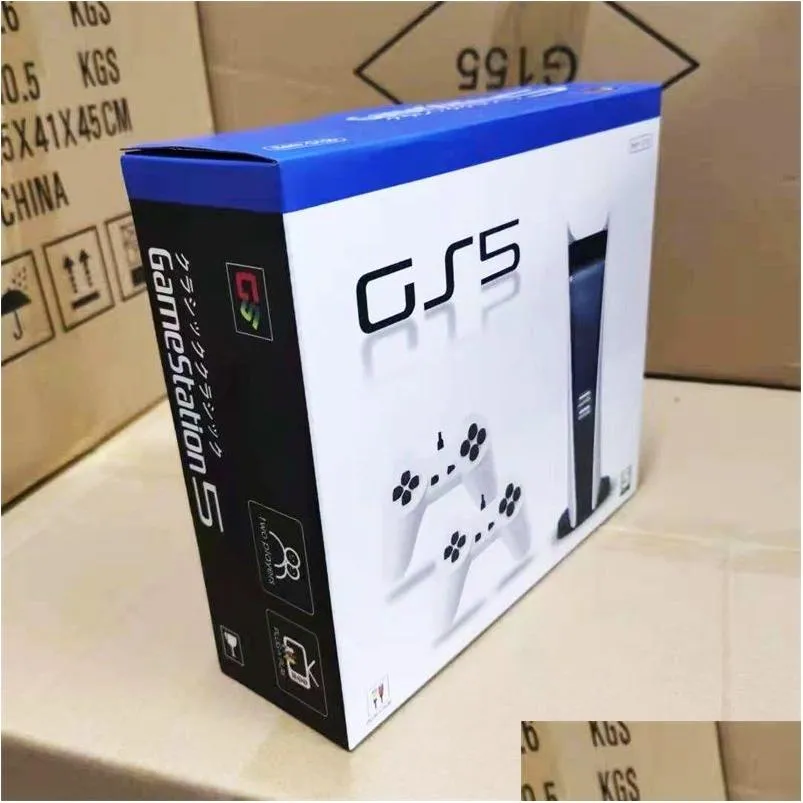 Otros juguetes 50% de descuento en consola de juegos de TV Caja de 8 bits con 200 juegos clásicos Salida AV Gs5 Estación de mini juegos de video retro Controlador con cable dual Otbbo