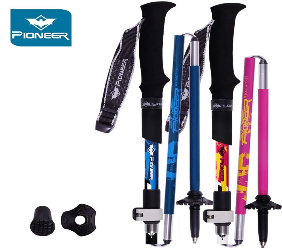 2pcllot 1 para Nordic Walking Bules Trekking Szybki turystyczne aluminium z włókna węglowego Regulowane sztyfty piesze Pioneer7350893