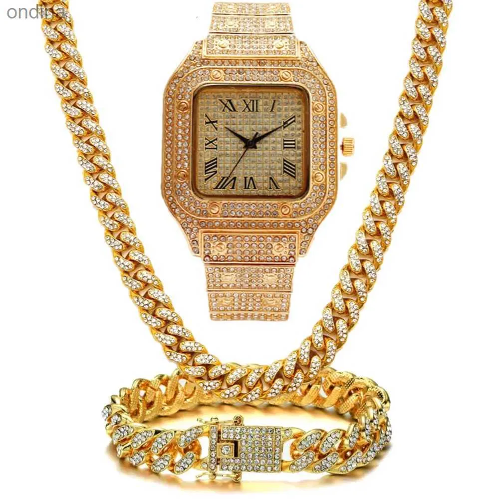 Luxe Iced Out voor mannen vrouwen Hip Hop Miami Bling CZ Cubaanse ketting Grote gouden ketting ketting verharde strass goud mannen YQ240122