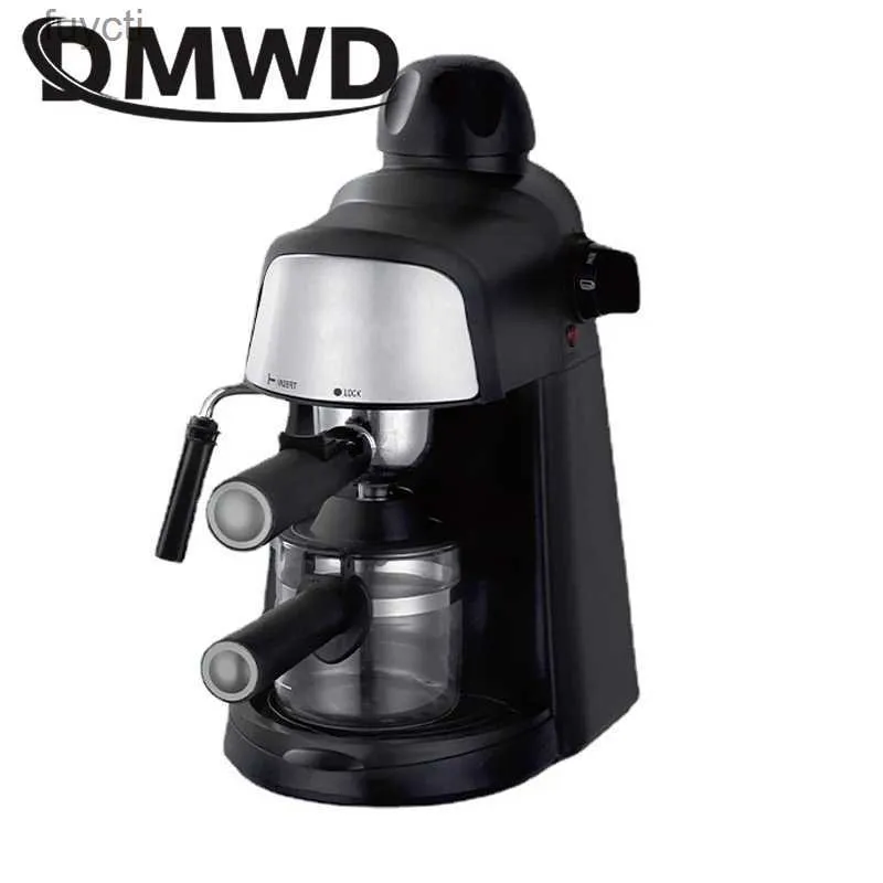 Coffee Makers DMWD MINI Espresso Coffee Maker 5Bar Italian Pump Pressure Steam Milk Frother Foam Bubble Machine Automatic Fancy Cappuccino Pot YQ240122