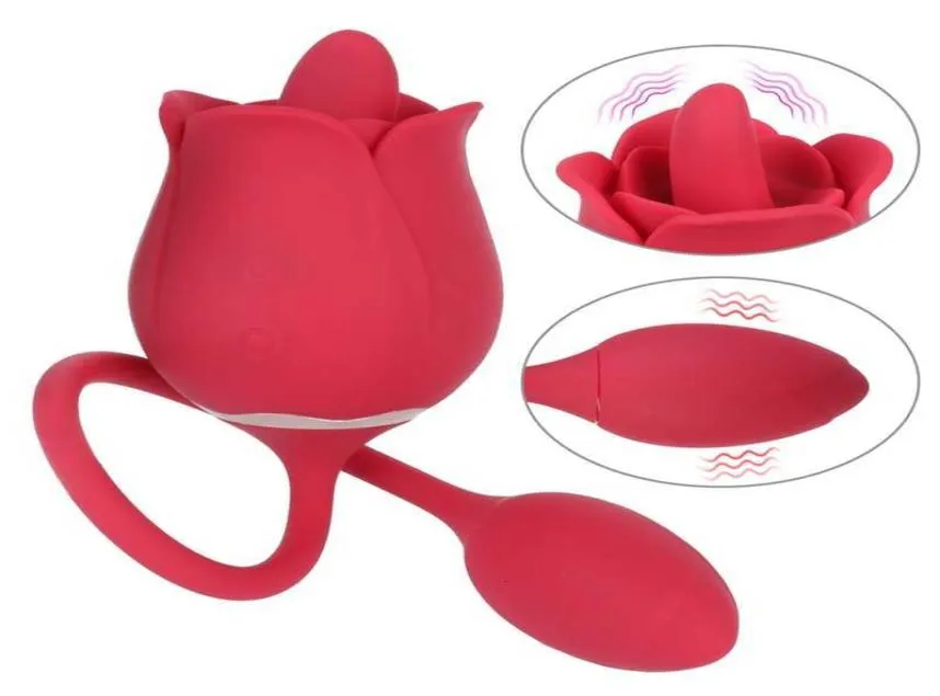 Massaggiatore per adulti Rosa sexy con vibratore leccata di coda per le donne Clitoride capezzolo lecca Plug anale Masturbatore femminile Prodotti erotici S6714894