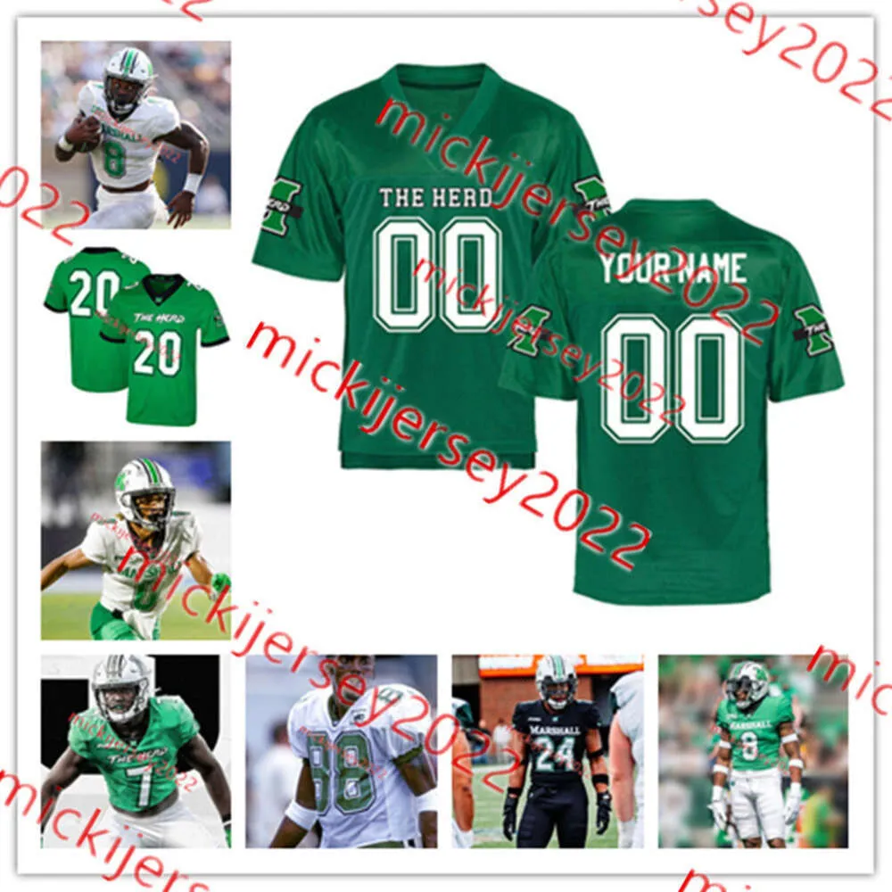 John Wade Melvin Cunningham Marshall Jersey Josh Davis 19 Chris Crocker 31 Omari Cobb Marshall Thundering Herd Football Jerseys Custom Stitched Mens