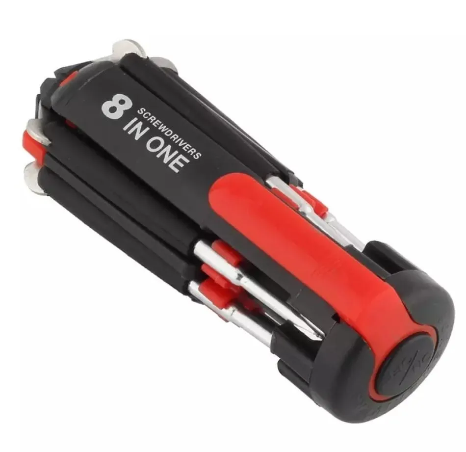 8 w 1 Multiscrewdriver 6 LED Plotka wielofunkcyjna przenośna śrubokręta 100 sztuk UP1389267