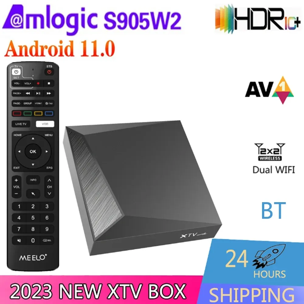 XTV AIR Meelo+ 4K UHD Android 11 2GB 16GB 4K HD Ricevitore IP 2GB 16GB Dual WiFi LAN 100M BT Smart TV BOX