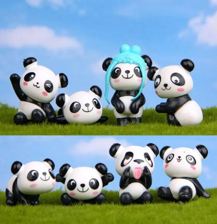 8 pzlotto Zakka Panda Gigante Versione Giocosa Modello PVC Figure Giocattoli FAI DA TE Micro Paesaggio Decorazione Giocattoli Modello Regalo Di Natale per bambini to1994791