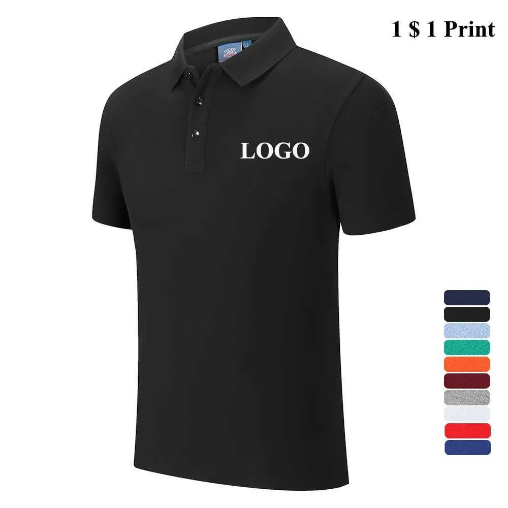 100% Cotton Men Polo Shirt Mid Grade Custom Club 2023 Male Women Short Sleeve Lapel T-shirt Golf Tennis Solid Polos New