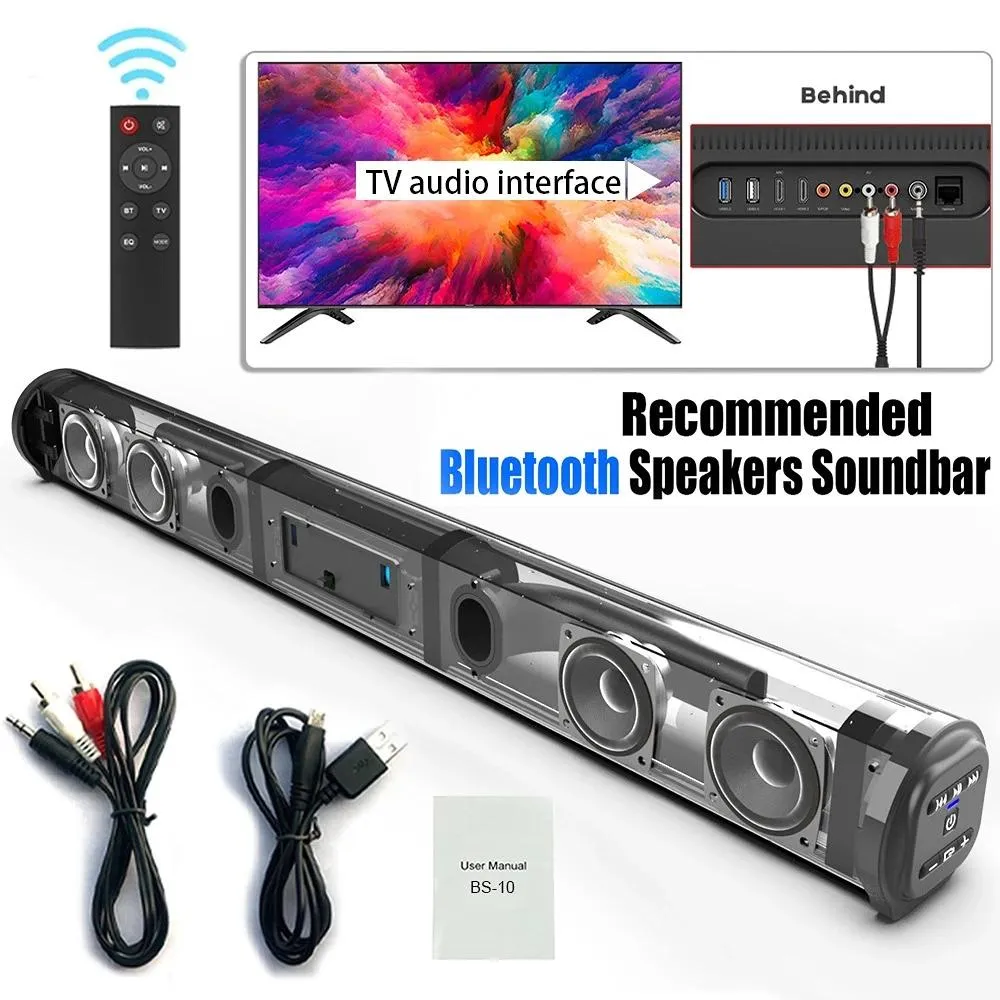 Soundbar Soundbar Blaster Bluetooth Hoparlör Masaüstü TV Açık Süper Güç Ses TV Projektör Subwoofer Taşınabilir Ses Bar BS10 Yeni