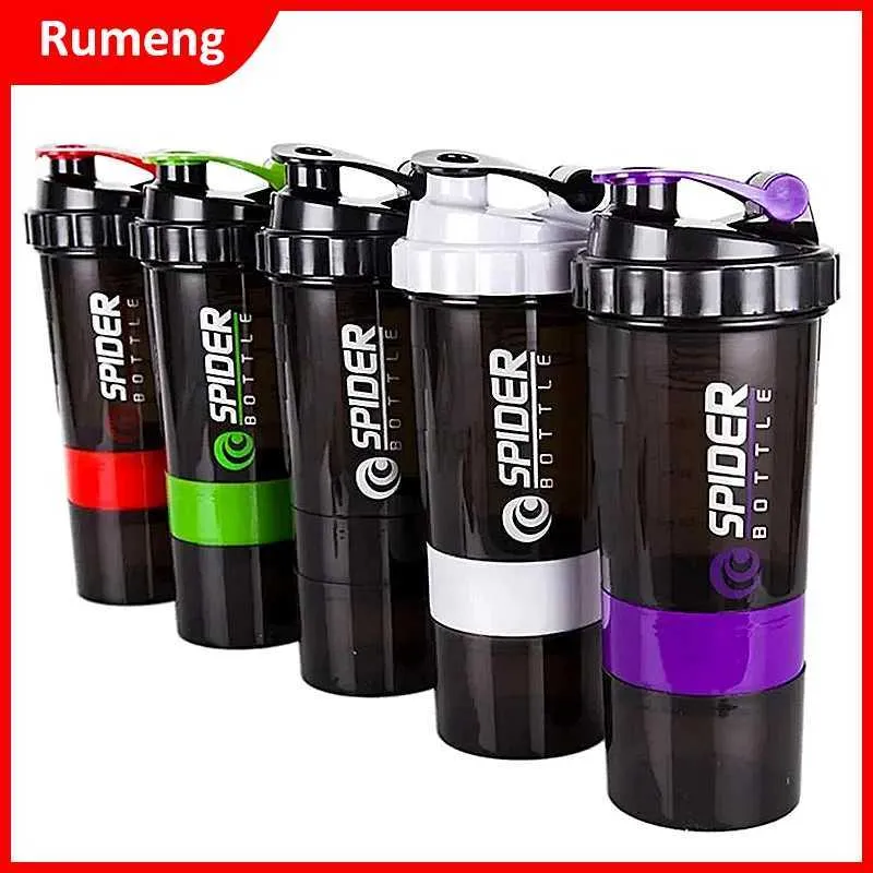 water Bottle 3 couches Shaker bouteille de protéine poudre Shake tasse grande capacité bouteille d'eau en plastique tasse de mélange bouteille d'exercice de musculation 240122