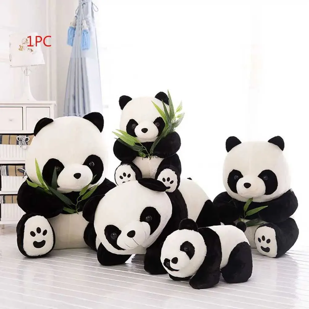 Plush Dolls 1PC Birthday Kneeling Sitting Kids Baby Soft Cloth Toy Cute Cartoon Pillow Plush Panda Stuffed Animals Present Doll