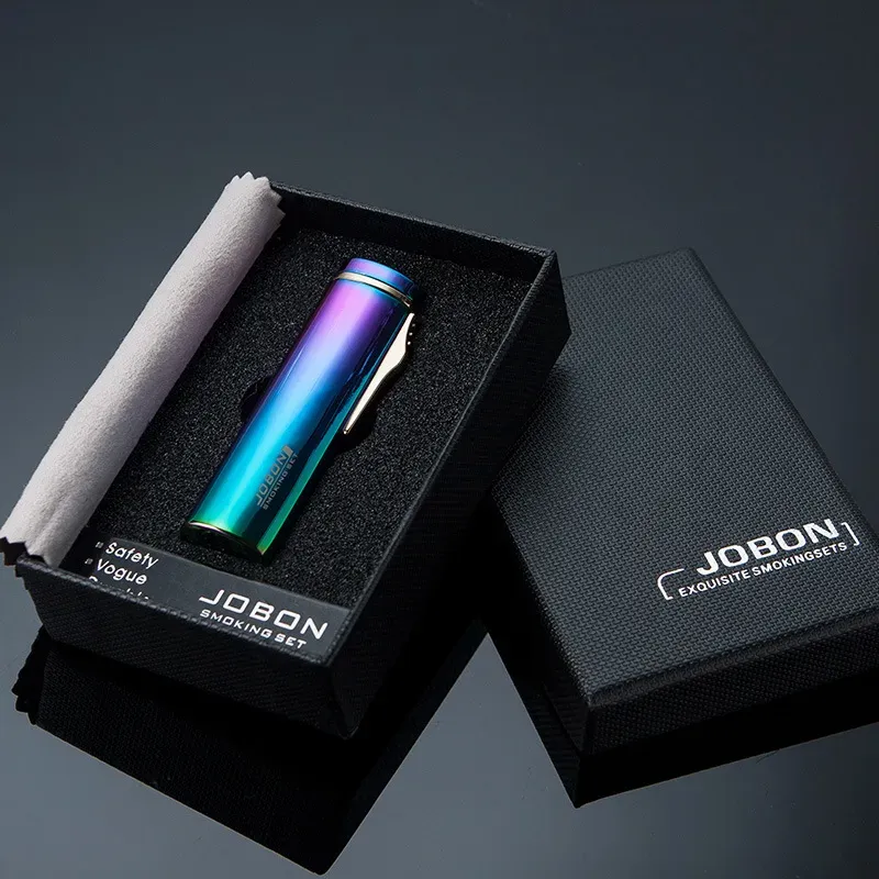 JOBON High quality windproof metal lighter  torch Ignitor flaming triple fire gas lighter with gift box
