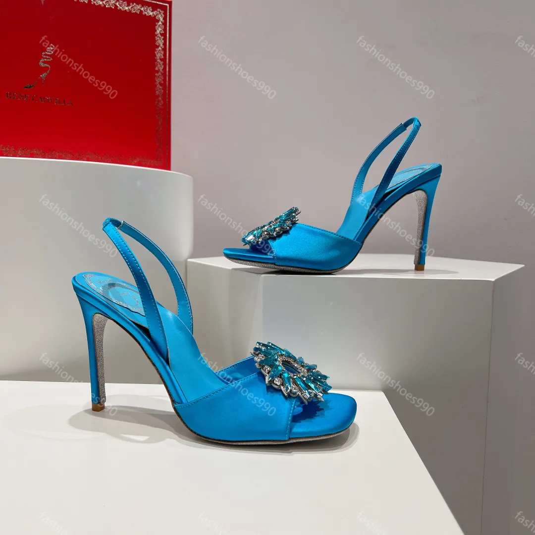 Rhinestone Sunflower Slingback Heels - Designer Womens Stiletto Sandals,  Sexy Summer Wedding Shoes Sizes 35-43 with Box from Dhgate Sandals - price  51.36, image size:1080x1080