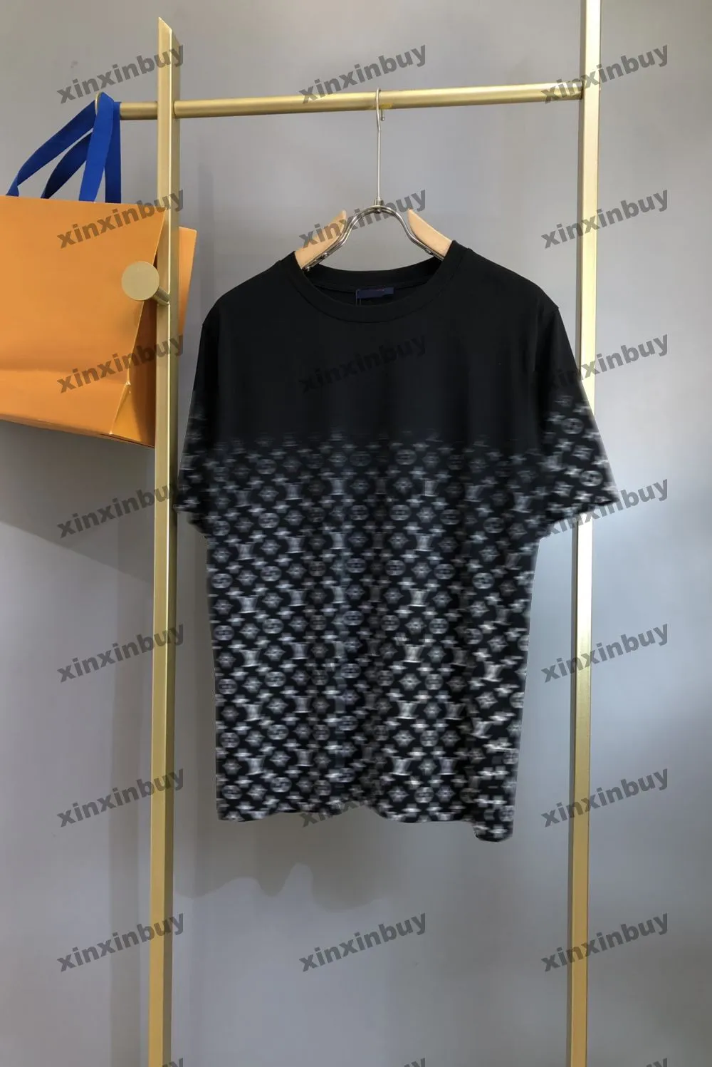 xinxinbuy 2024 Men designer Tee t shirt Gradient letter printing 1854 women cotton black white yellow red M-2XL