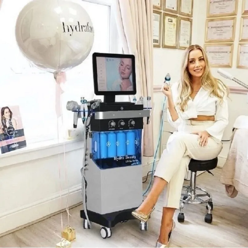 14 I 1 Hydrafacial multifunktionell skönhetsutrustning Diamond Peeling Hydrofacials Deep Cleansing Water Jet Aqua Facial Hydra Dermabrasion Machine Hydrofacials