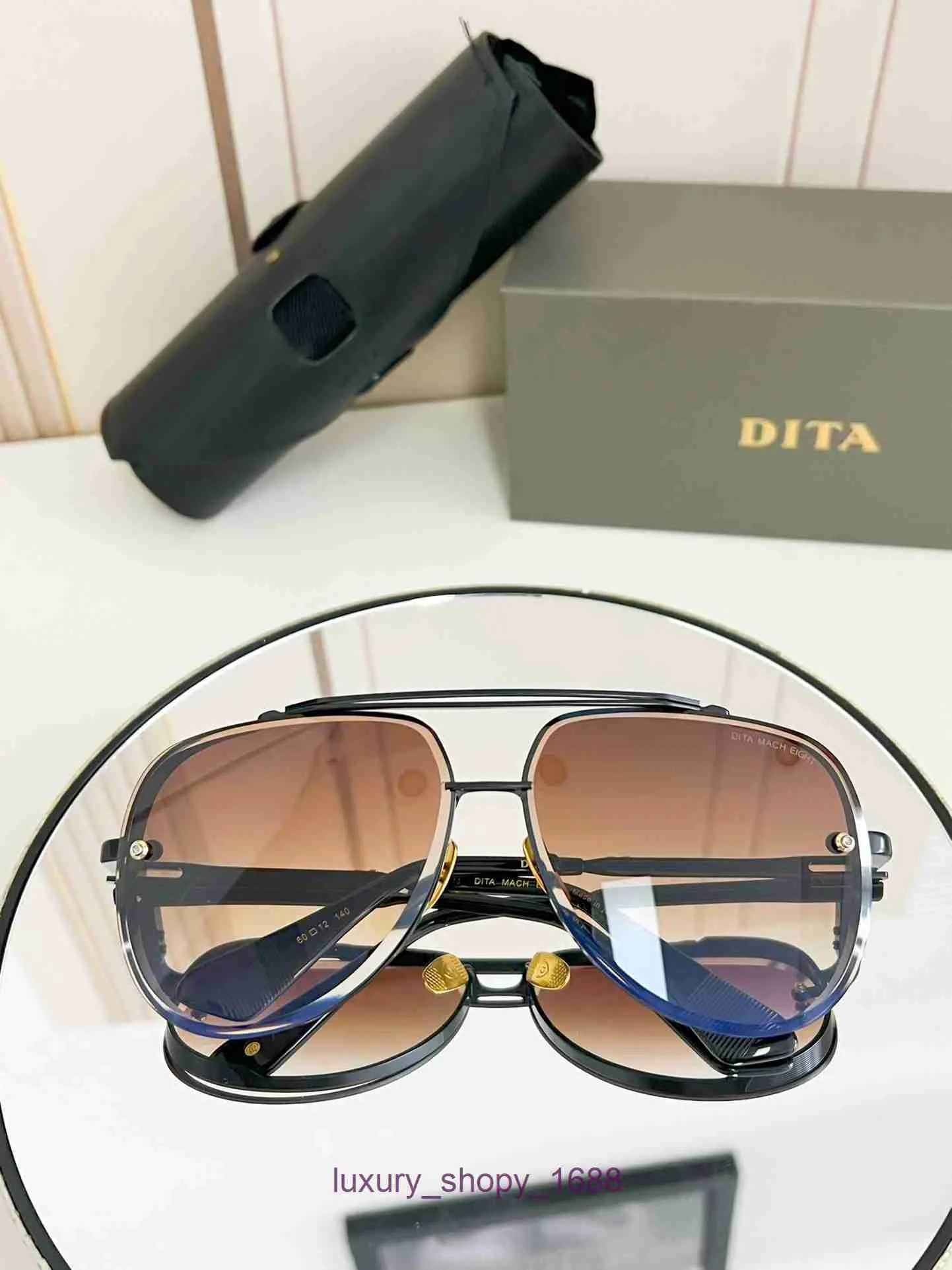 Projektantka okularów przeciwsłonecznych dla kobiet i mężczyzn sklep internetowy Dita Mach Eight Toad Circle z pudełkiem prezentowym Ekkz