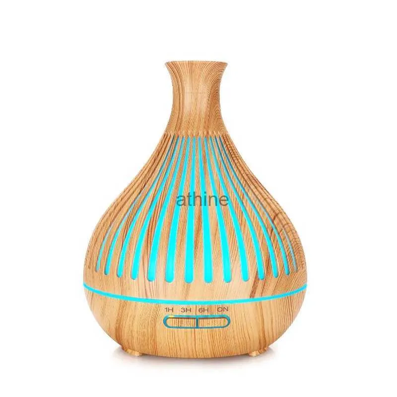 Humidifiers Air Humidifier Essential Oil Diffuser Wood Grain Ultrasonic Cool Mist Maker Humidifier Diffuser 400ml Electric Aroma Diffuser YQ240122