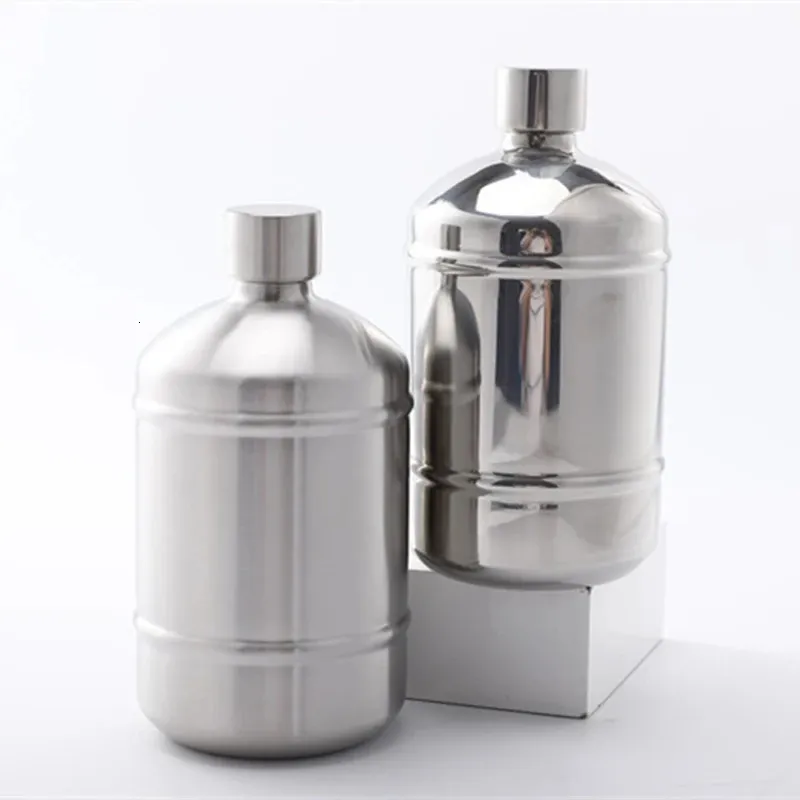 Large Capacity Bottle Hip Flask 1L Stainless Steel 304 Metal Whisky Pot Alcohol Portable Wine Container Whiskey 240122