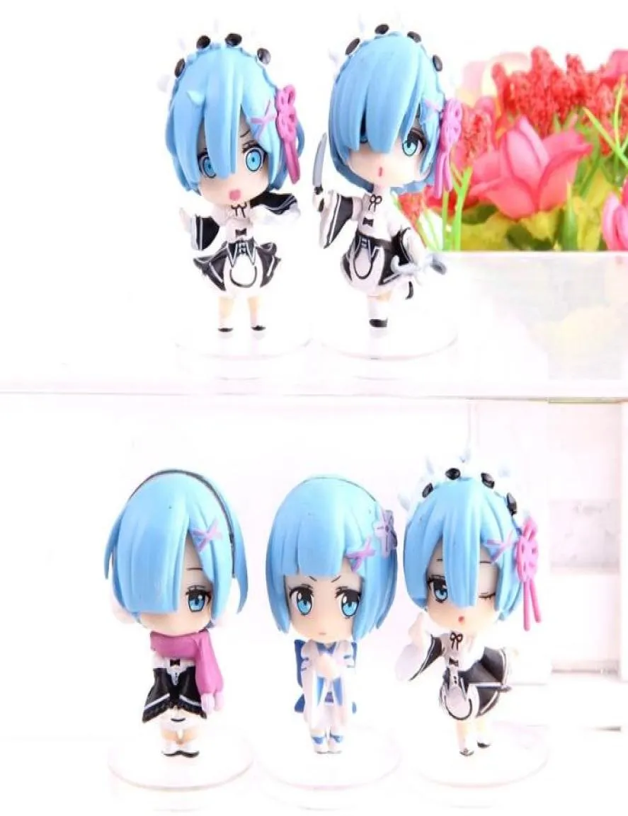 Re Life in a Different World Q Version de zéro Rem Ram figurines Mini PVC figurine Collection modèle jouets poupées 5pcsset T2002741216