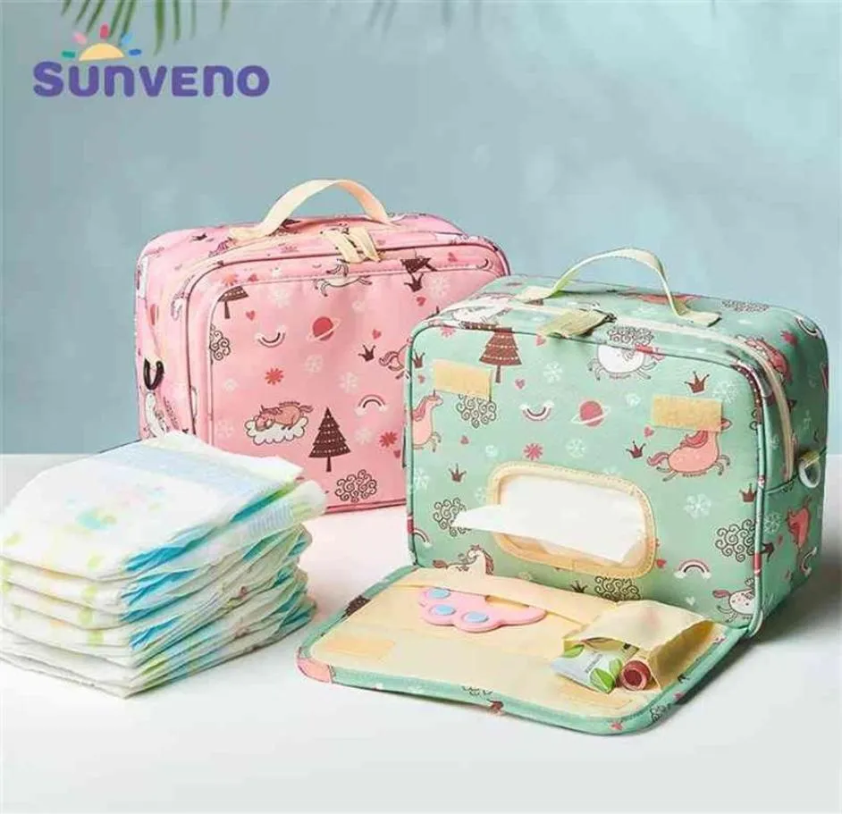 Sunveno mode våt väska vattentät blöja väska tvättbar tyg blöja baby väska återanvändbara våta väskor 23x18 cm arrangör för mamma 2108312024171491