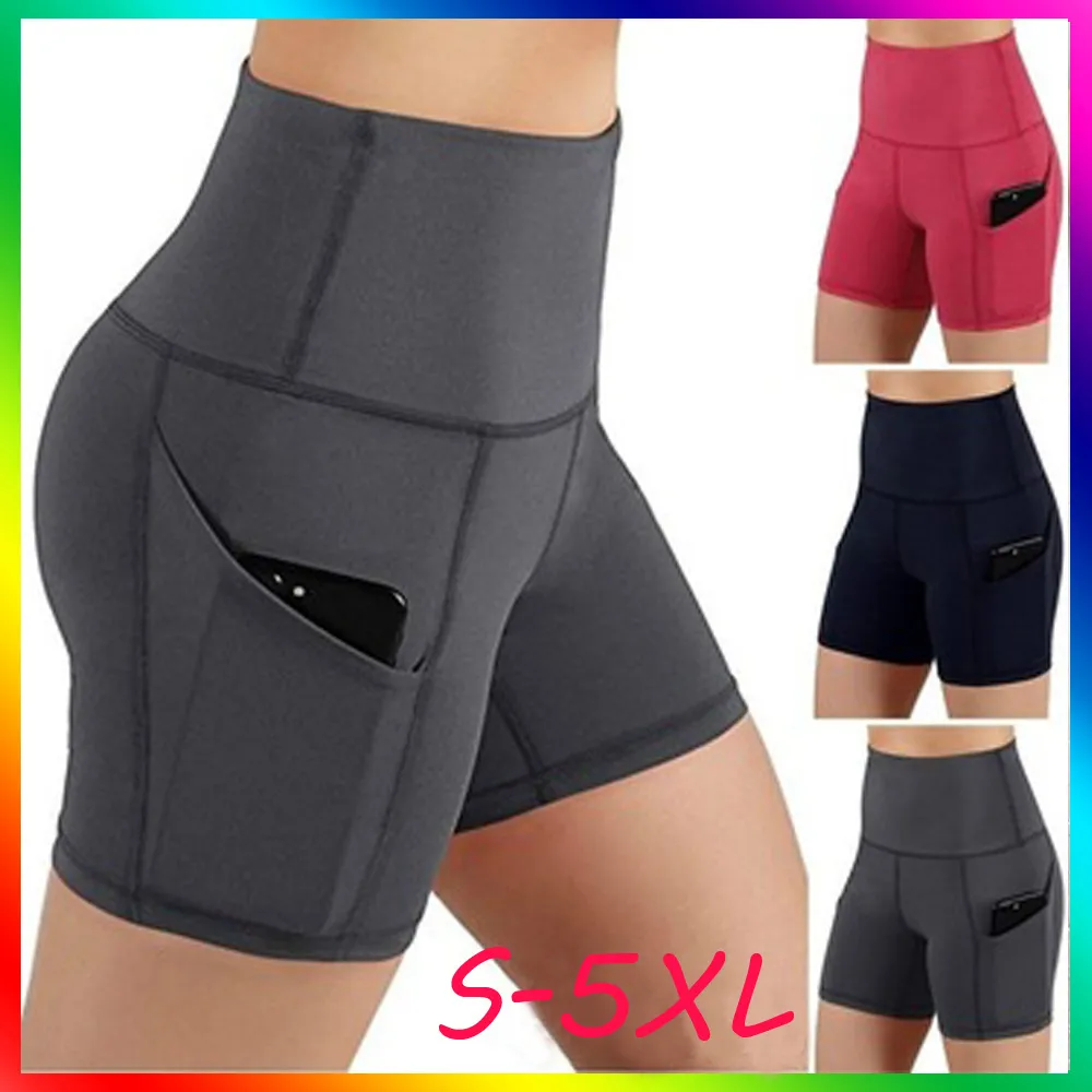 Moda sexy hip-lifting yoga shorts moletom de secagem rápida yoga treino collants fitness leggings yoga treino bolso lateral