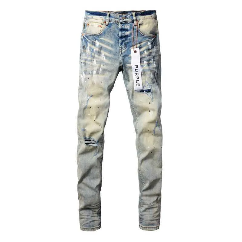 DHgate.com:Mens Purple Brand Jeans High Street Style