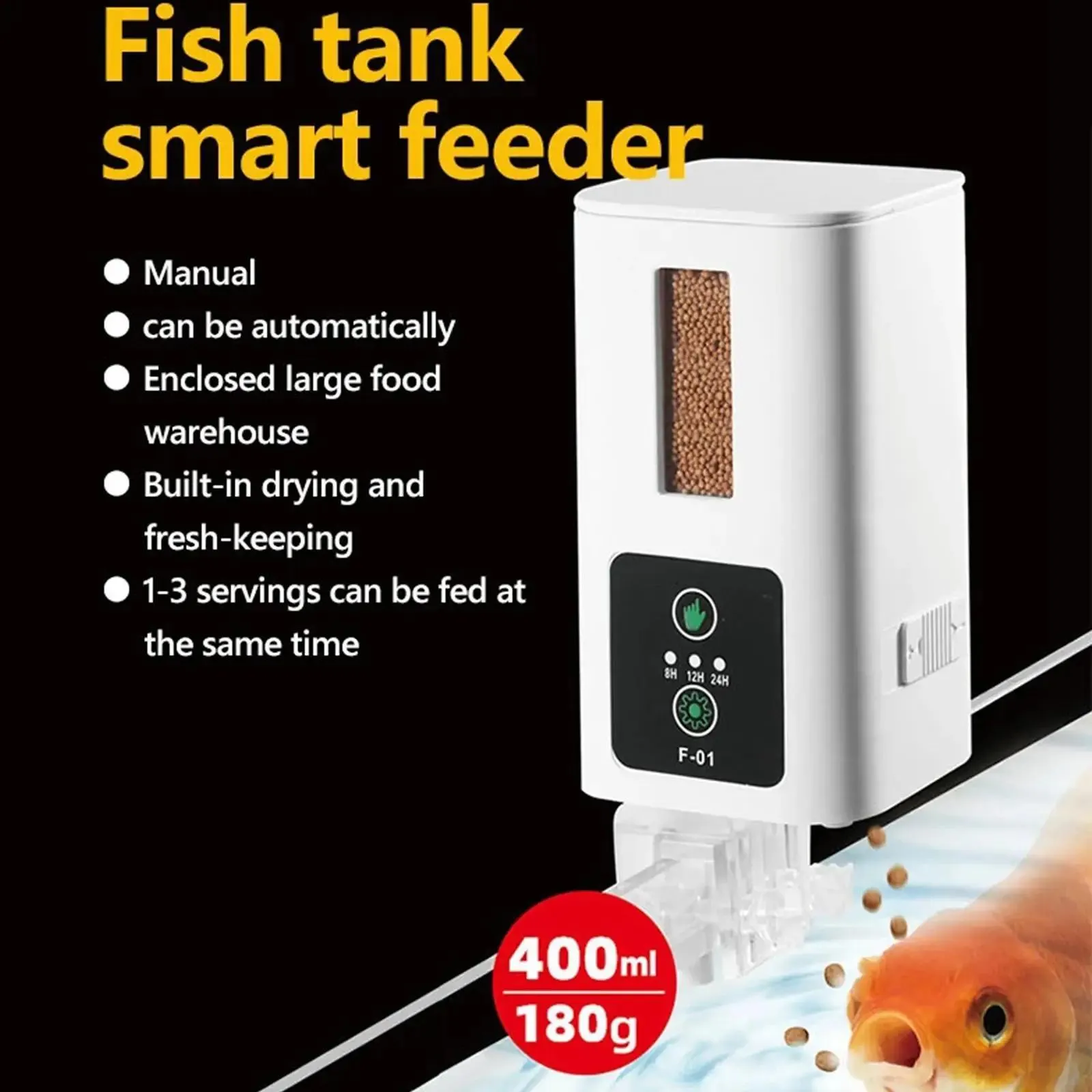 Alimentador automático para peixes, máquina alimentadora de tanque de lago, relógio, temporizador, comida de peixe, aquário para exterior