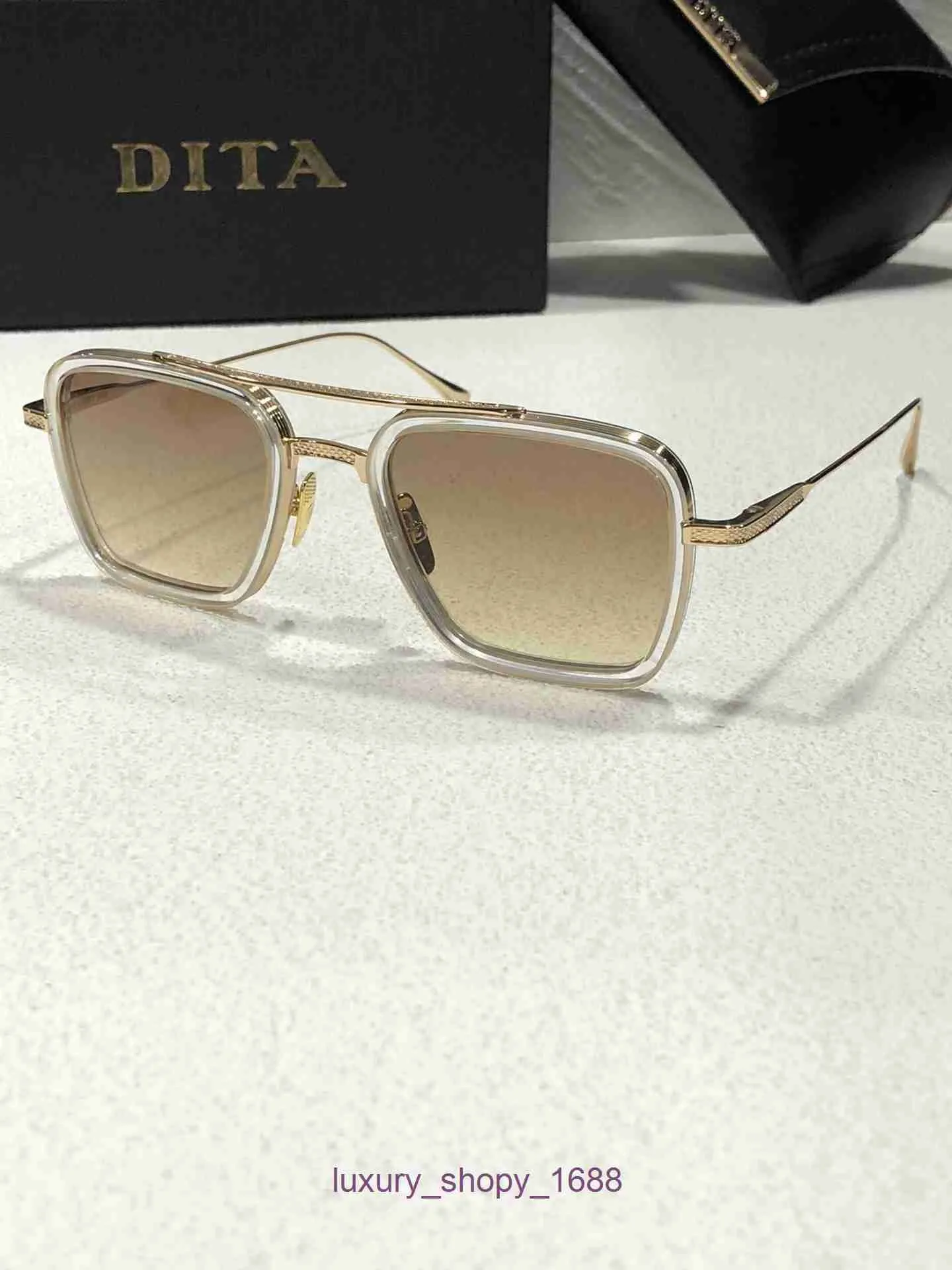 Diseñador de gafas de sol de moda para mujeres y hombres, tienda en línea FLLIGHT 006 DITA, gafas de sol Estrella de Hollywood, proceso de chapado en oro de 18 quilates, ultraclaro