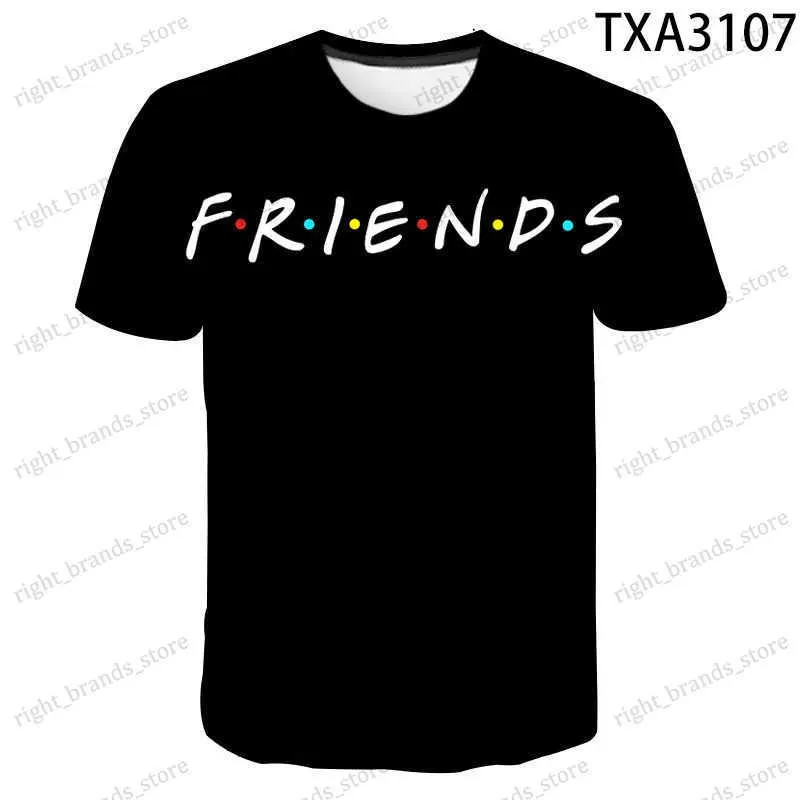 Herr t-shirts nya vänner tv-show 3d t shirt män kvinnor barn casure streetwear pojke tjej barn tryckt t-shirt mode sommar cool tops tee t240122