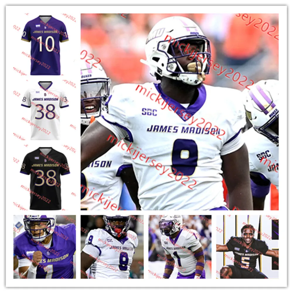 Maglia da calcio Antoine Booth James Madison 15 Kyi Wright 9 Omarion Dollison 17 Taylor Thompson 19 Taji Hudson James Madison Dukes Maglie Custom Stitched Mens Youth