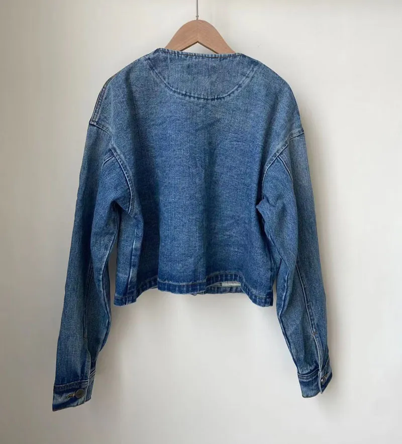 High-end New Denim Jacket for Women Long Sleeve Short Jean Coats