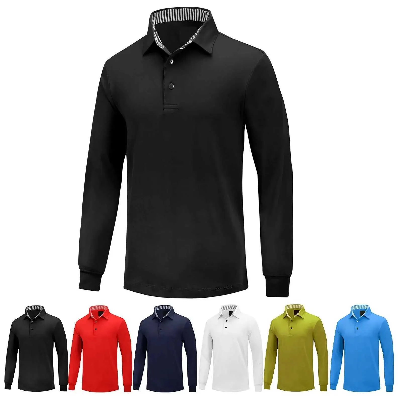 Camicie da golf da uomo Camicia a maniche lunghe vestibilità asciutta T-shirt sportiva traspirante per uomo Confezione slim fit