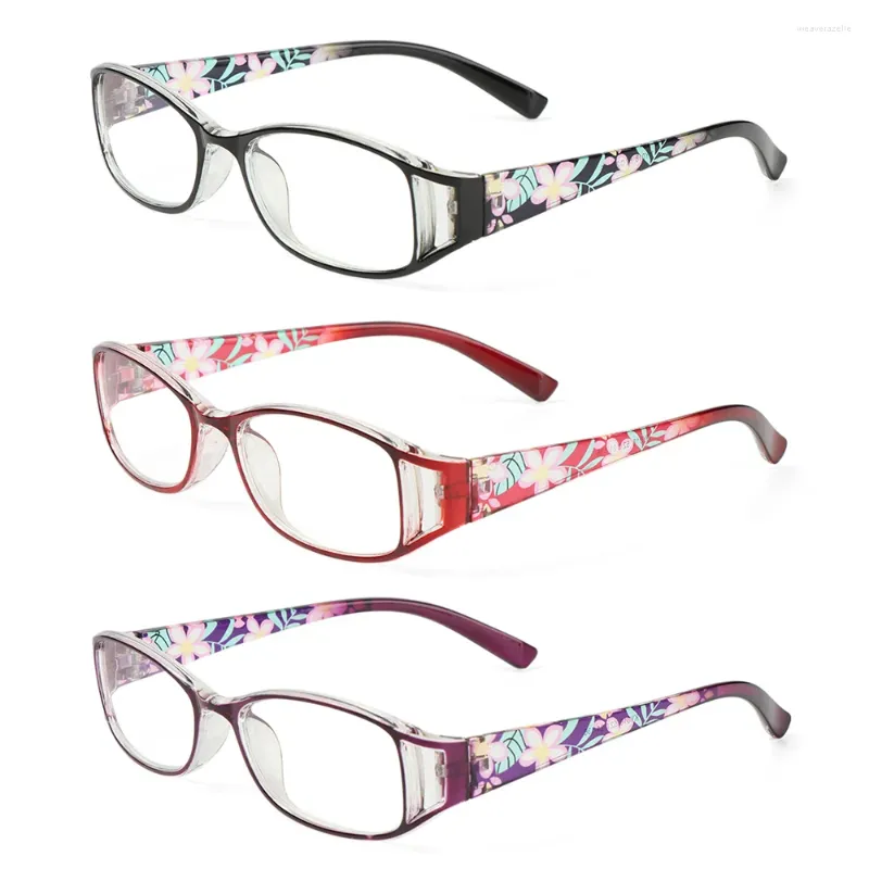 Lunettes de soleil 2024 Mode Anti-lumière bleue Lunettes de lecture Urltra-Light Protection des yeux Femmes Fleurs Élégantes Lunettes confortables