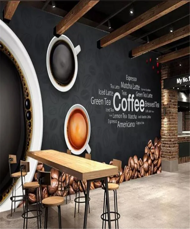 Carta da parati 3d Bar Coffee Shop Carta da parati Europa e America Stampa digitale HD Umidità Decorazioni per la casa Pittura Murale Sfondi9851700