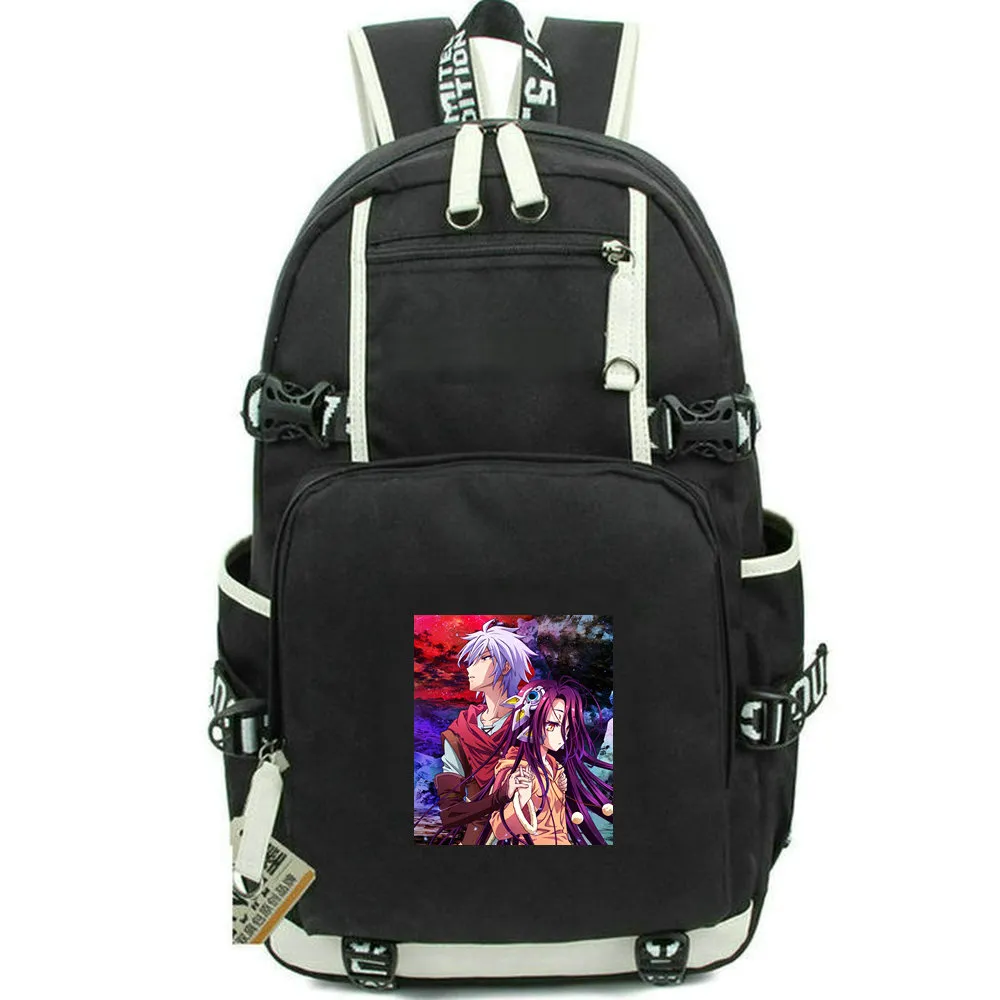 No Game backpack No Life the Movie daypack Zero Cartoon school bag Print rucksack Casual schoolbag Computer day pack