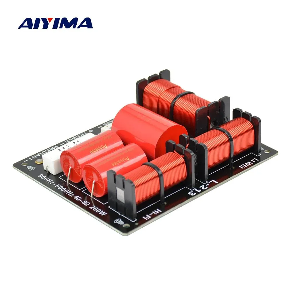 Tillbehör AIYIMA 260W 3 -vägs ljudhögtalare crossover diskant + midrange + basfrekvensavdelningsfilter för 48 ohm högtalare hemmabio DIY