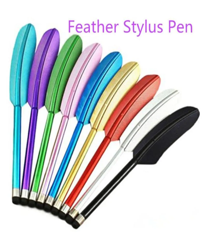 Kleurrijke Feather Stylus Pen Hoge Gevoelige Stylus Touch Screen Pen voor ipad iphone Samsung Tablet 3653898