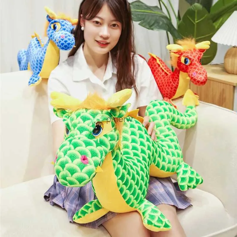 Plush Dolls 2024 Chinese Style Zodiac Dragon Plush Toys Simulation Stuffed Soft Animal Dolls Cartoon Home Decor Birthday Gift for Boys Kids